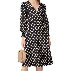 1901 Polka Dot Faux Wrap‎ Dress Size 16